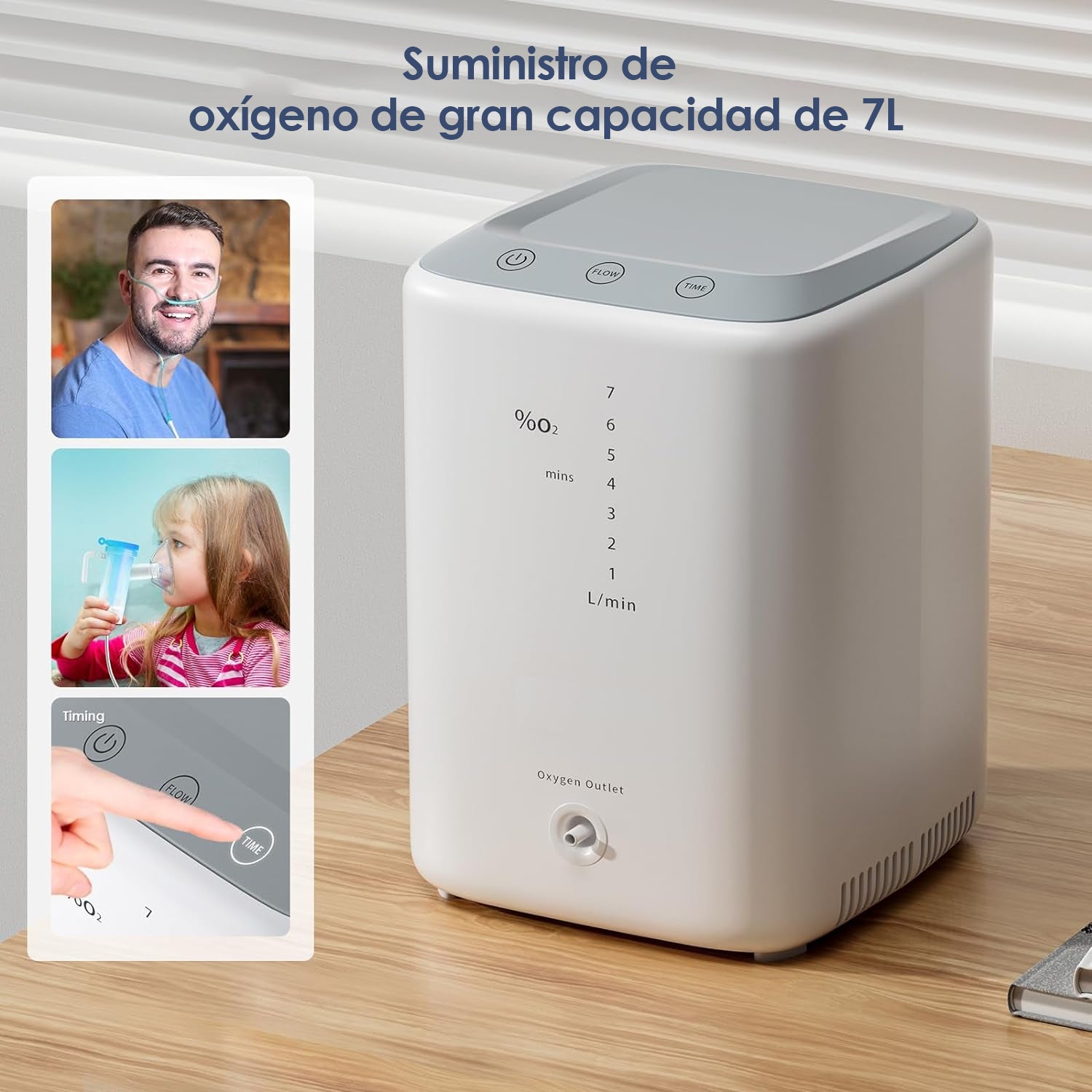 Concentrador de oxígeno continuo doméstico VARON VH-3 para adultos y niños