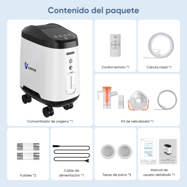 Concentrador de oxígeno doméstico VARON VH-2 PRO |  1-9 niveles (ajustable), funcionamiento 24 h, homologación CE