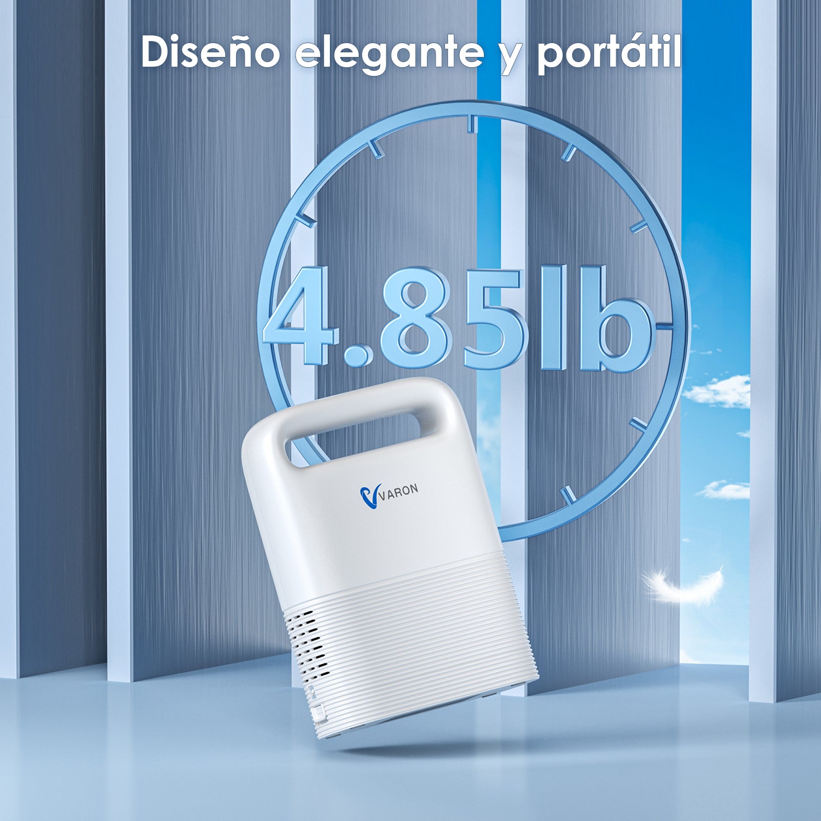 Concentrador de oxígeno portátil de flujo pulsado VARON VP-2, silencioso y confiable