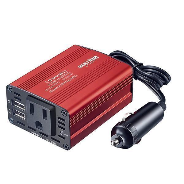 Inversor de corriente para coche de 150 W con doble USB: convertidor de 12 V a 110 V/220 V
