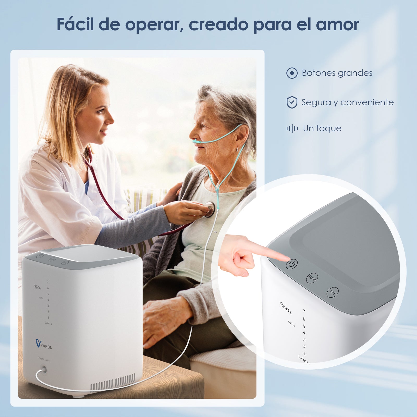 VARON VH-3 home continuous oxygen concentrator for the old