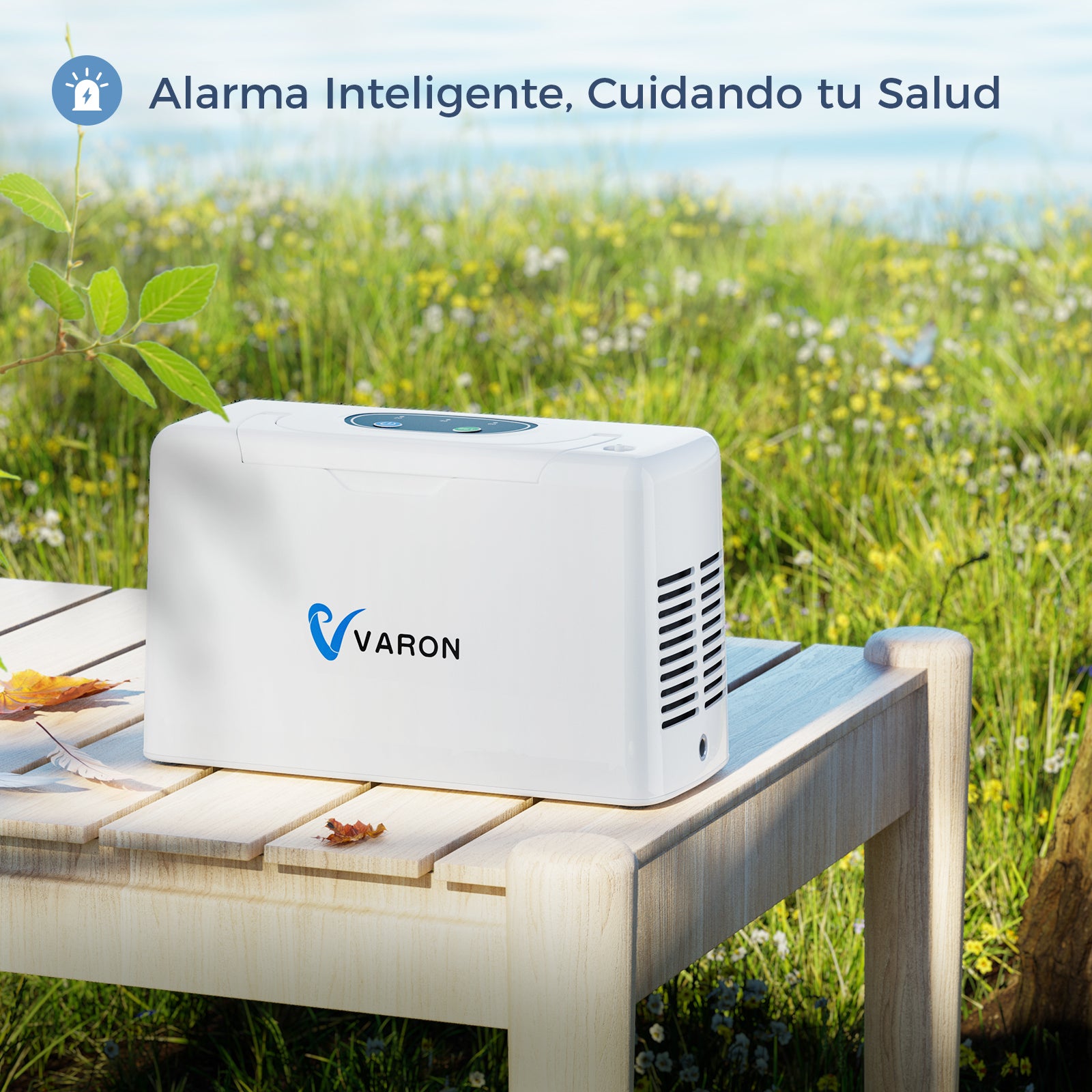 Concentrador de oxígeno pulsado portátil VARON VL-2, silencioso y listo para viajar