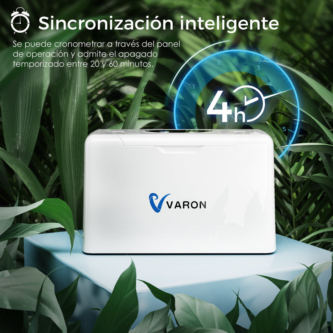 Concentrador de oxígeno portátil continuo VARON VL-2, ligero, de 3 l/min. Duración de la batería: <4 h (con una sola carga)