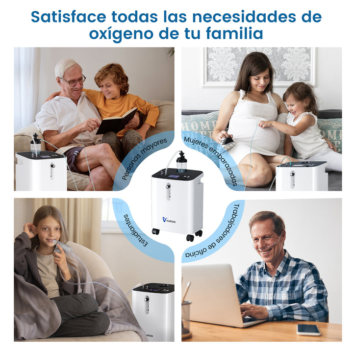 Concentrador de oxígeno doméstico VARON VH-3 PRO | Terapia confortable de  1-10 niveles (ajustable), con certificación CE