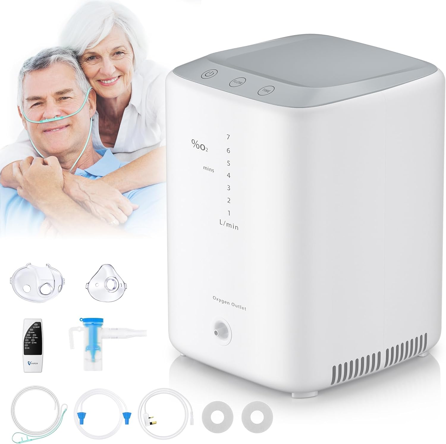 Los accesorios del concentrador de oxígeno doméstico VARON VH-3 incluyen tubo de succión nasal