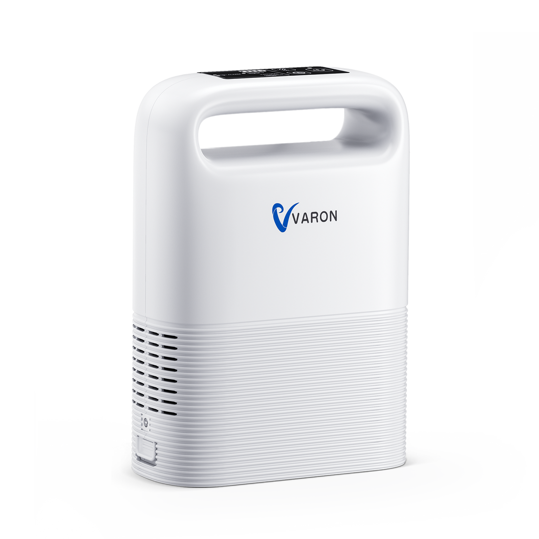 Concentrador de oxígeno pulsátil portátil VARON VP-2, batería de larga duración para usuarios activos