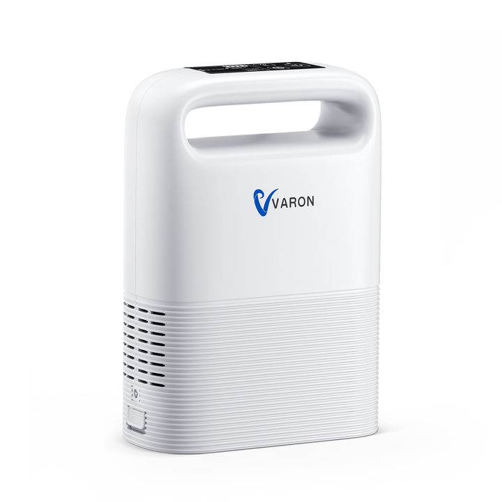 Concentrador de oxígeno portátil de flujo pulsado VARON VP-2, silencioso y confiable