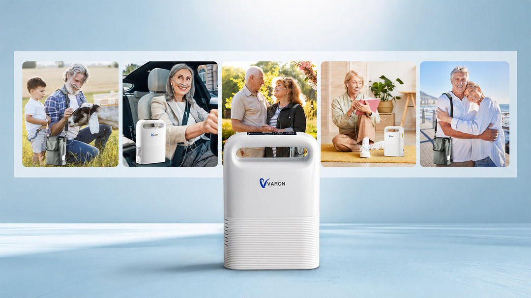 Autonomía ajustable y concentrador de oxígeno VARON VP-2 fácil de llevar a todas partes