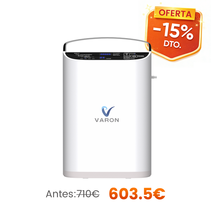 Concentrador de oxigeno portátil VARON VP-1 Pulse | Funcionamiento 24 horas, homologación CE