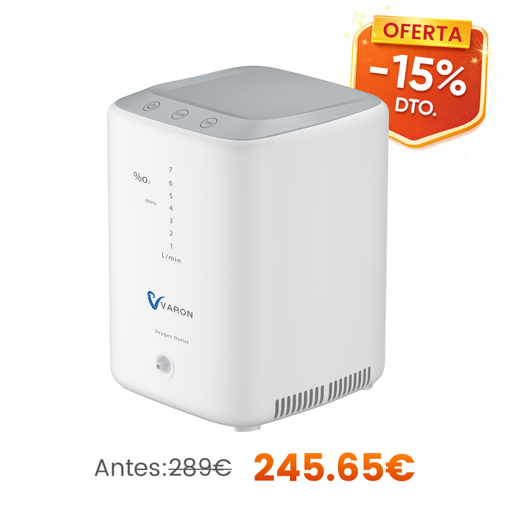 Concentrador de oxígeno doméstico VARON VH-3 | Terapia confortable de  1-7 niveles (ajustable), con certificación CE