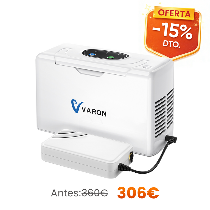 Concentrador de oxigeno portátil continuo VARON VL-2 Light de 3 l/min, con certificación CE