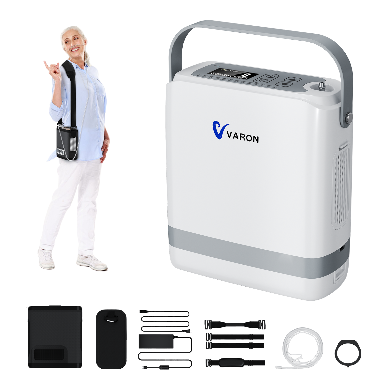 Preventa: New VARON VP-8G | Concentrador de Oxígeno Portátil de Flujo por Pulsos (niveles 1–8)