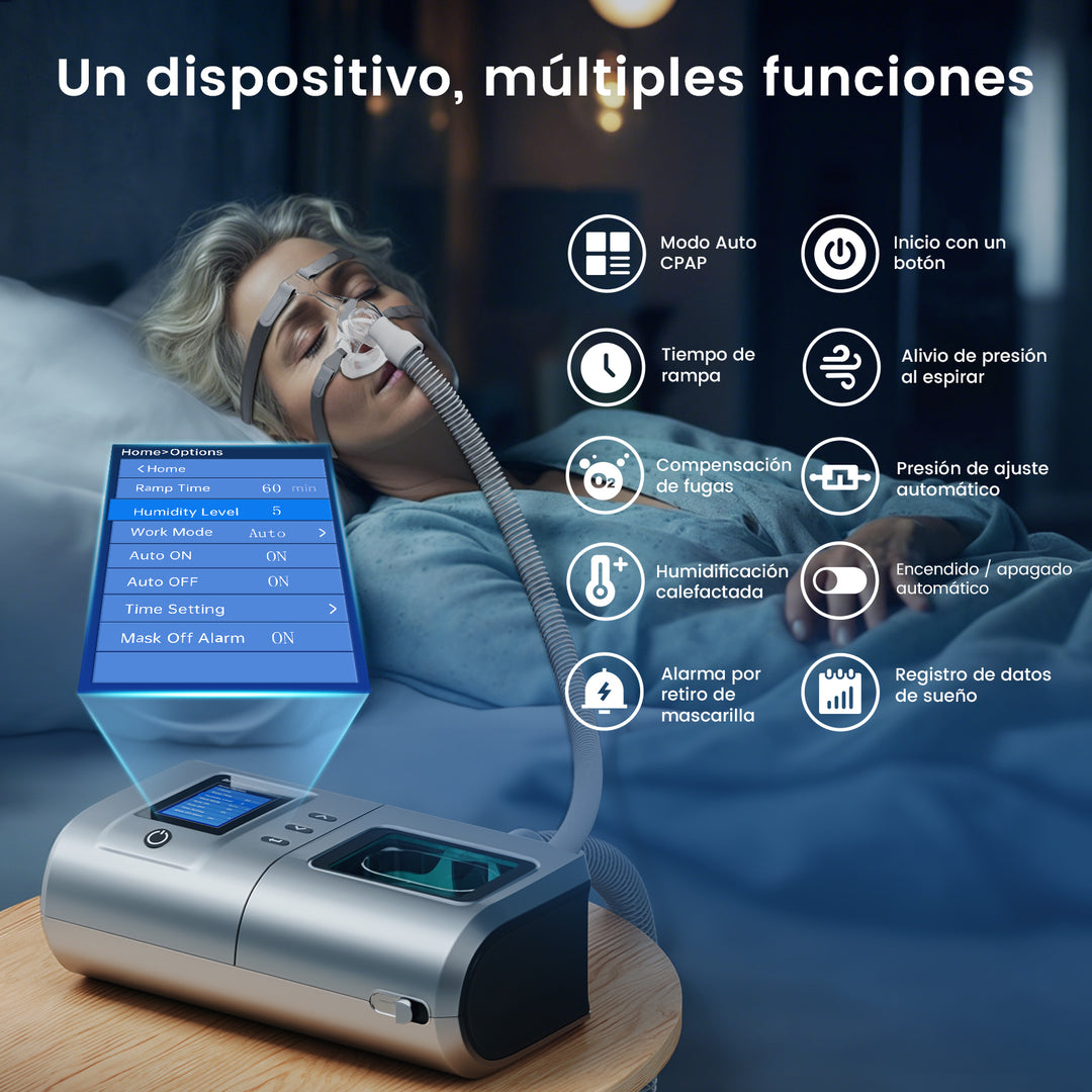 VARON DS-6 Auto CPAP | Tratamiento para Apnea del Sueño | Ajuste Automático de Presión, Fácil Uso | CE Médico