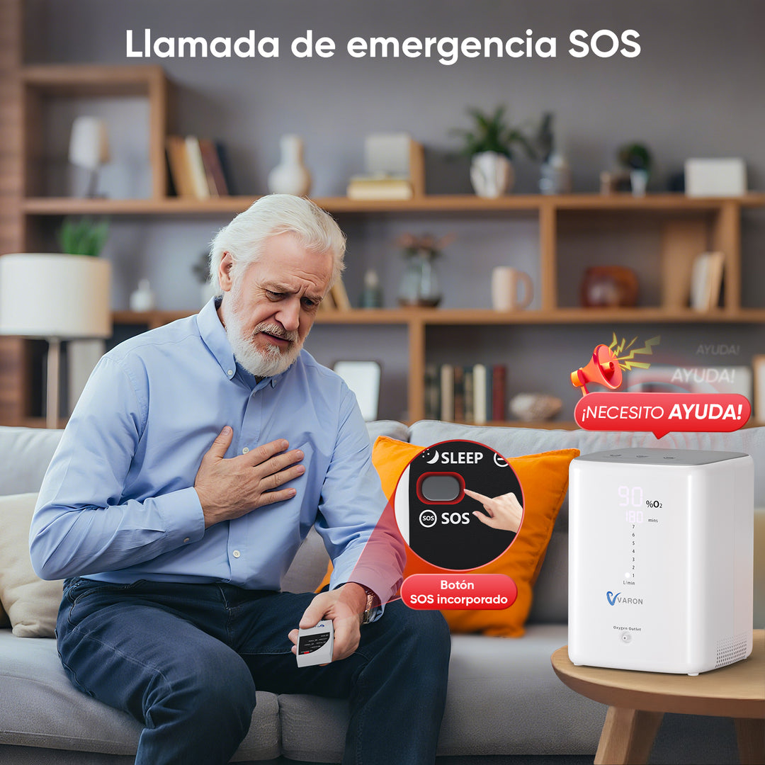 Concentrador de oxígeno doméstico VARON VH-3 | Terapia confortable de  1-7 niveles (ajustable), con certificación CE