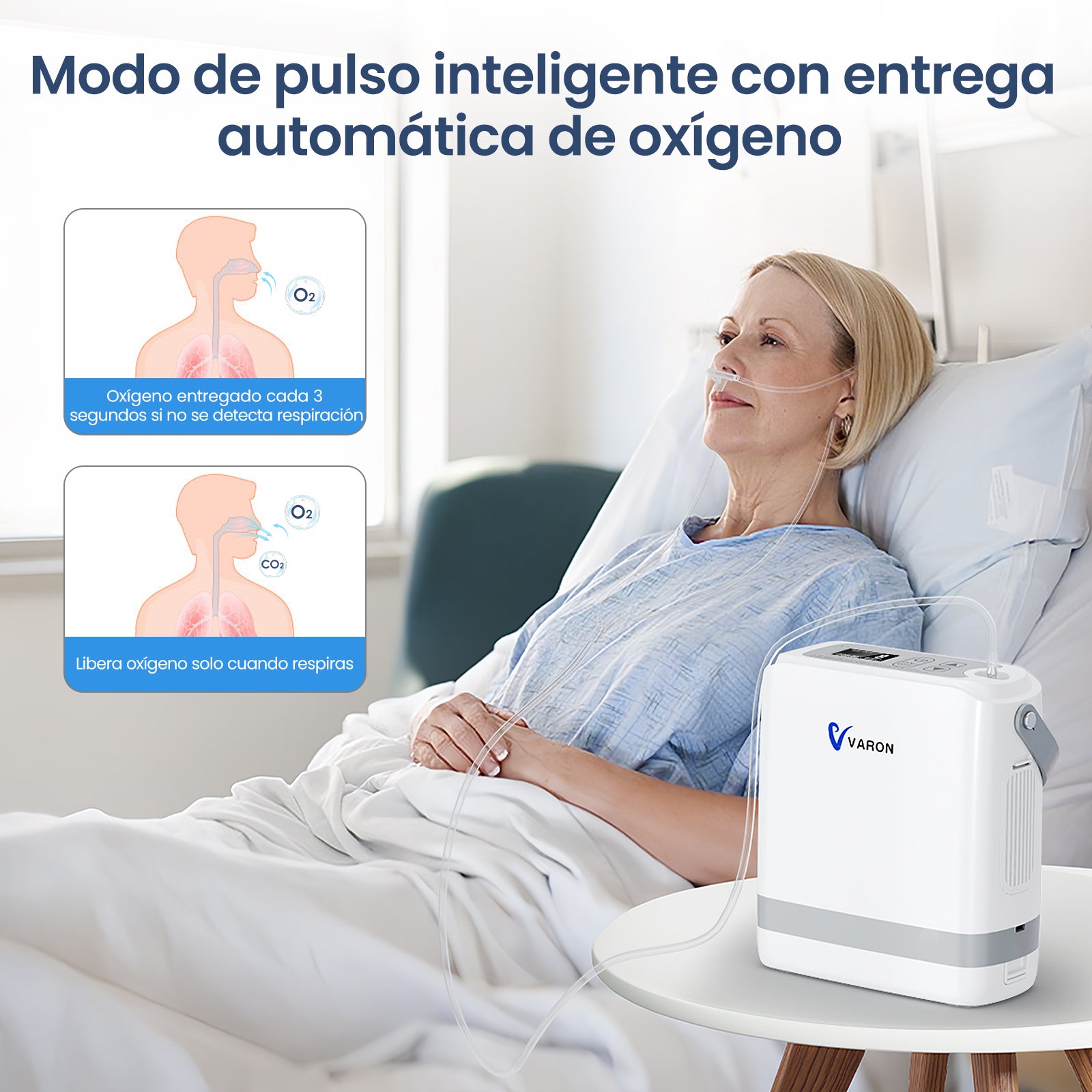 Preventa: New VARON VP-8G | Concentrador de Oxígeno Portátil de Flujo por Pulsos (niveles 1–8)