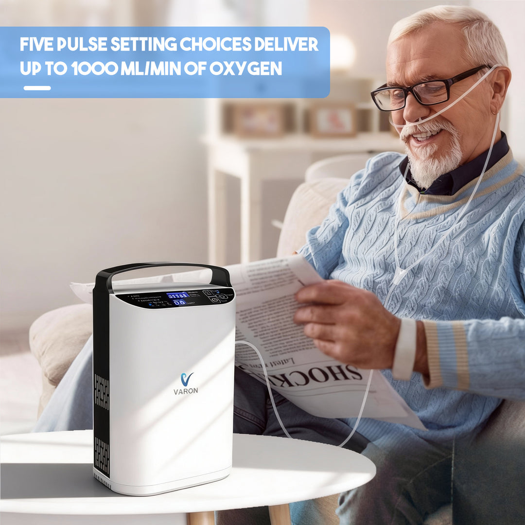Concentrador de oxigeno portátil VARON VP-1 Pulse | Funcionamiento 24 horas, homologación CE