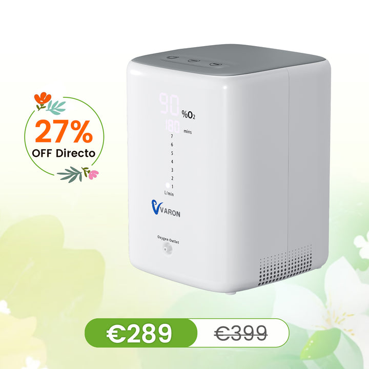 Concentrador de oxígeno doméstico VARON VH-3 | Terapia confortable de  1-7 niveles (ajustable), con certificación CE