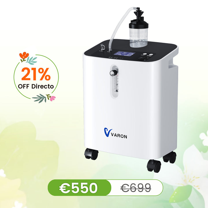 Concentrador de oxigeno doméstico VARON VH-3 PRO | Terapia confortable de  1-10 niveles (ajustable), con certificación CE