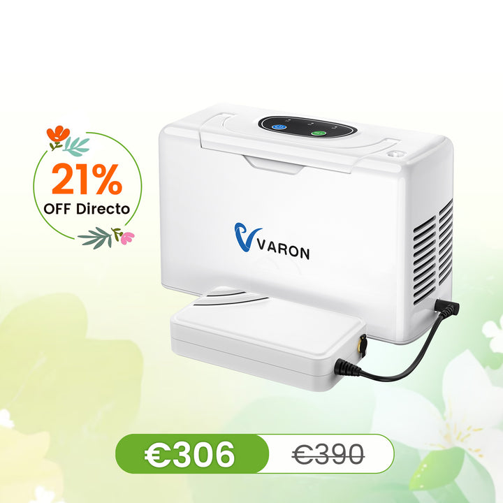 Concentrador de oxigeno portátil continuo VARON VL-2 Light de 3 l/min, con certificación CE