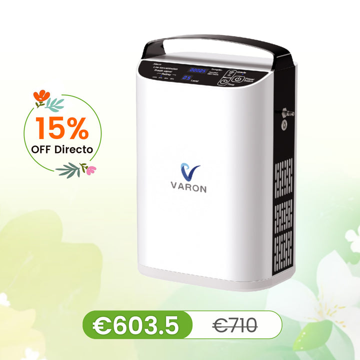Concentrador de oxigeno portátil VARON VP-1 Pulse | Funcionamiento 24 horas, homologación CE