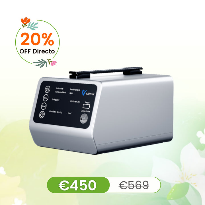 VARON VT-1 | Concentrador de oxigeno de viaje con doble modo (niveles 1-5)