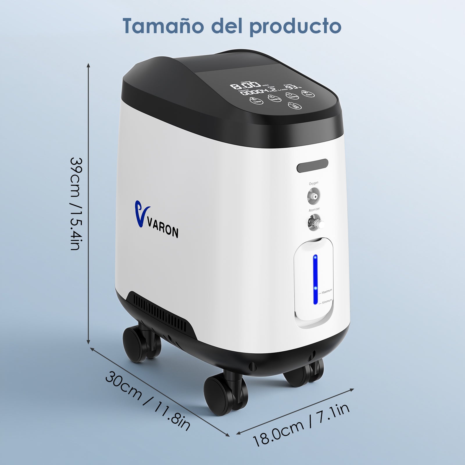 Concentrador de oxígeno doméstico VARON VH-2 PRO |  1-9 niveles (ajustable), funcionamiento 24 h, homologación CE