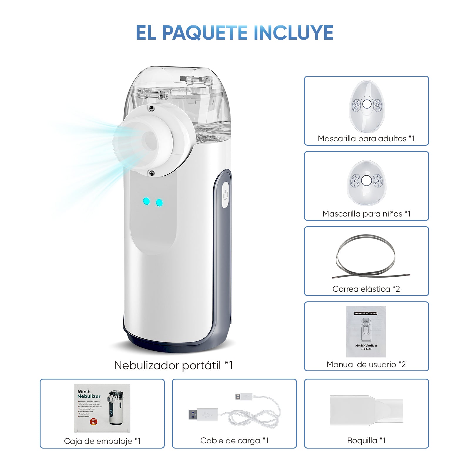 Accesorios para el nebulizador portátil VARON MY-132B