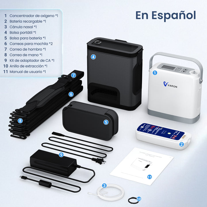 Preventa: New VARON VP-8G | Concentrador de Oxígeno Portátil de Flujo por Pulsos (niveles 1–8)