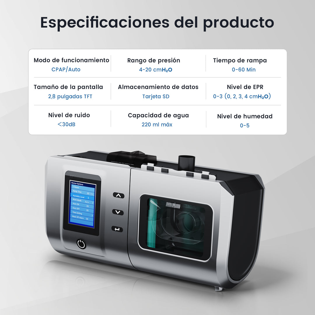 VARON DS-6 Auto CPAP | Tratamiento para Apnea del Sueño | Ajuste Automático de Presión, Fácil Uso | CE Médico