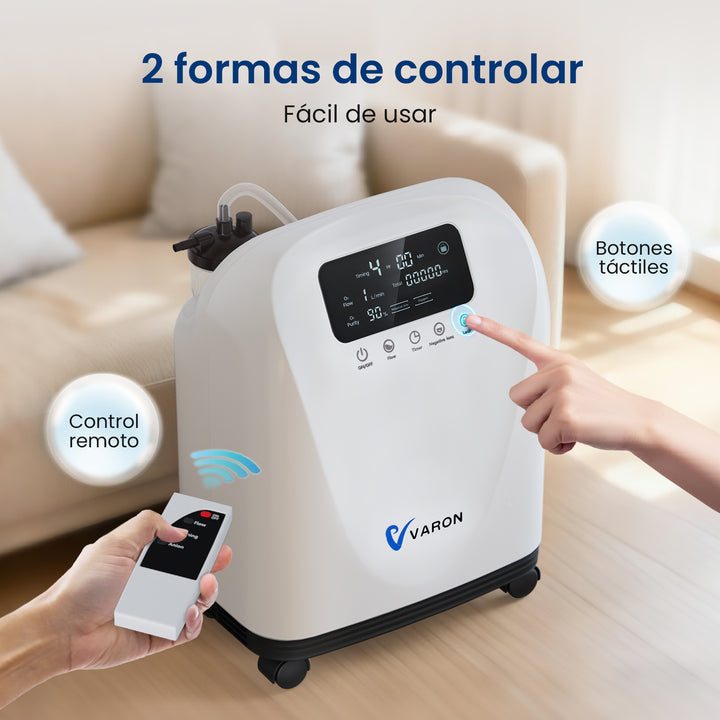 Concentrador de oxígeno doméstico VARON VH-4 | Terapia confortable de 1-9 niveles (ajustable), con certificación CE