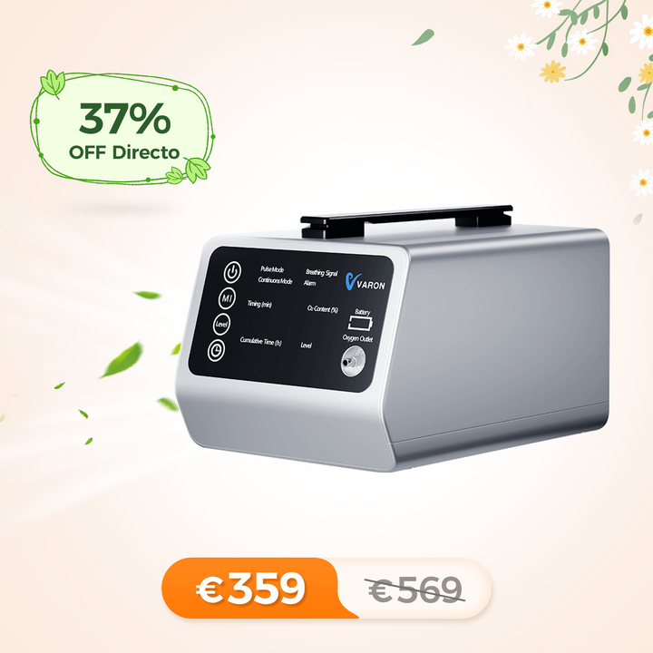 VARON VT-1 | Concentrador de oxigeno de viaje con doble modo (niveles 1-5)