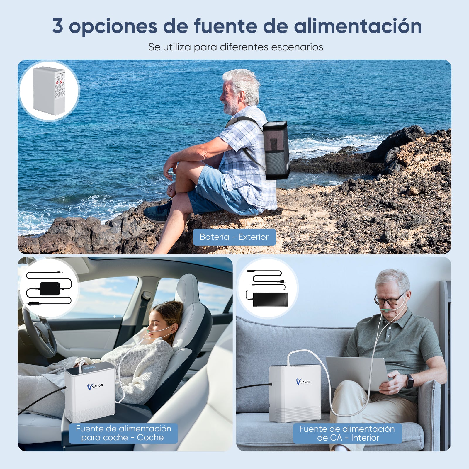 Mochila concentradora de oxígeno portátil VP-6 multifuncional para viajes y uso al aire libre