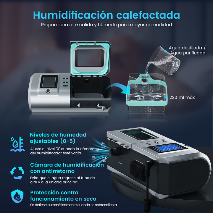 VARON DS-6 Auto CPAP | Tratamiento para Apnea del Sueño | Ajuste Automático de Presión, Fácil Uso | CE Médico