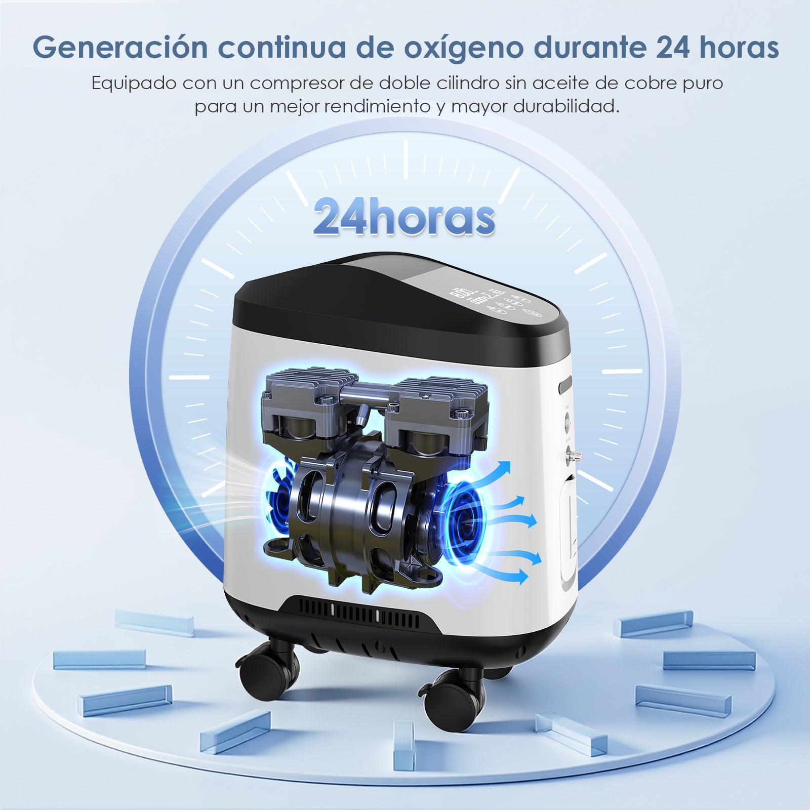 Concentrador de oxígeno doméstico VARON VH-2 PRO |  1-9 niveles (ajustable), funcionamiento 24 h, homologación CE