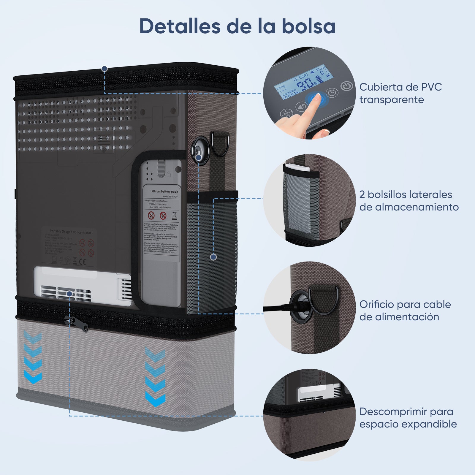 Accesorios para el concentrador de oxígeno portátil VARON VP-6