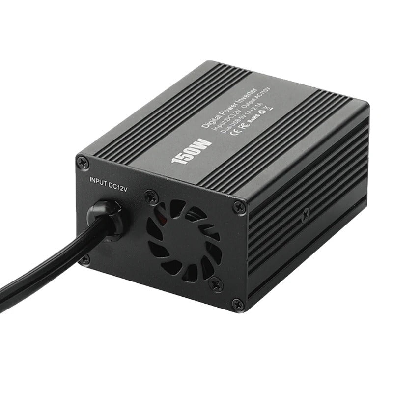 Inversor de coche de 150 W, doble USB, 3,1 A, convertidor de 12 V a 110 V/220 V