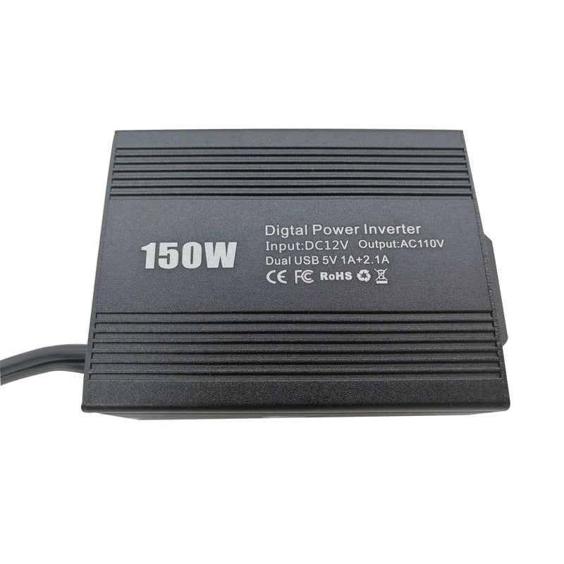 Inversor de coche de 150 W, doble USB, 3,1 A, convertidor de 12 V a 110 V/220 V