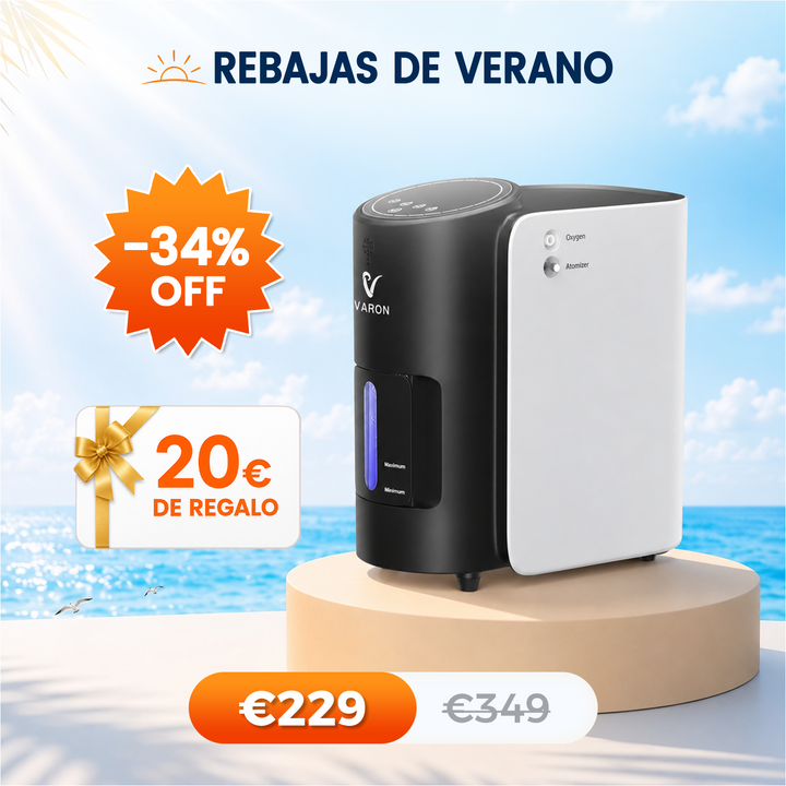 Concentrador de oxigeno doméstico VARON VH-1 |  1-7 niveles (ajustable), Vital Senior Health, con certificación CE