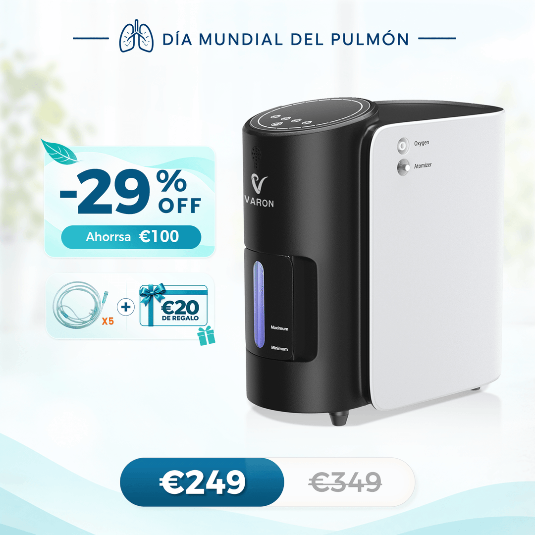 Concentrador de oxigeno doméstico VARON VH-1 |  1-7 niveles (ajustable), Vital Senior Health, con certificación CE