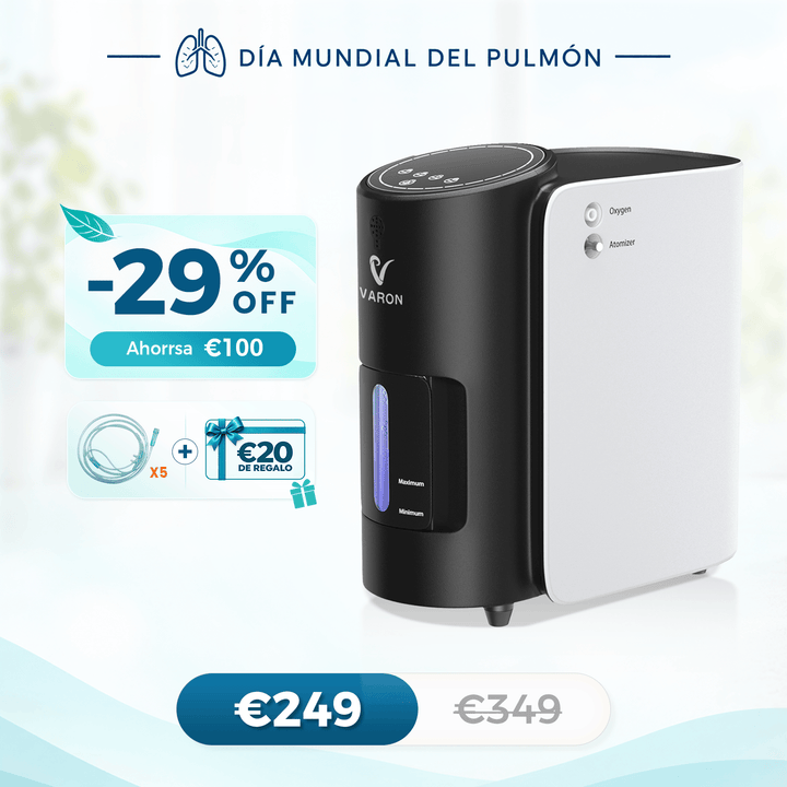 Concentrador de oxigeno doméstico VARON VH-1 |  1-7 niveles (ajustable), Vital Senior Health, con certificación CE