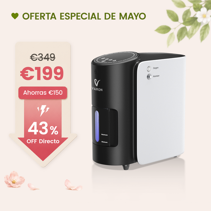 Concentrador de oxigeno doméstico VARON VH-1 |  1-7 niveles (ajustable), Vital Senior Health, con certificación CE