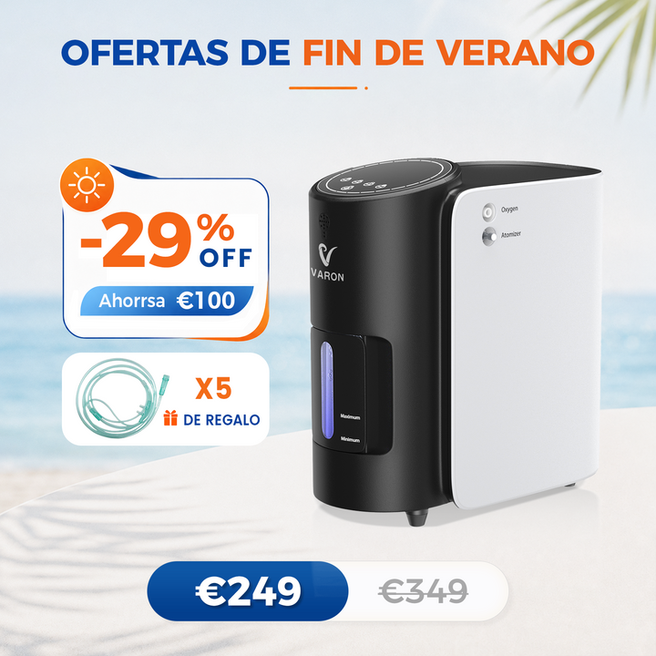 Concentrador de oxigeno doméstico VARON VH-1 |  1-7 niveles (ajustable), Vital Senior Health, con certificación CE