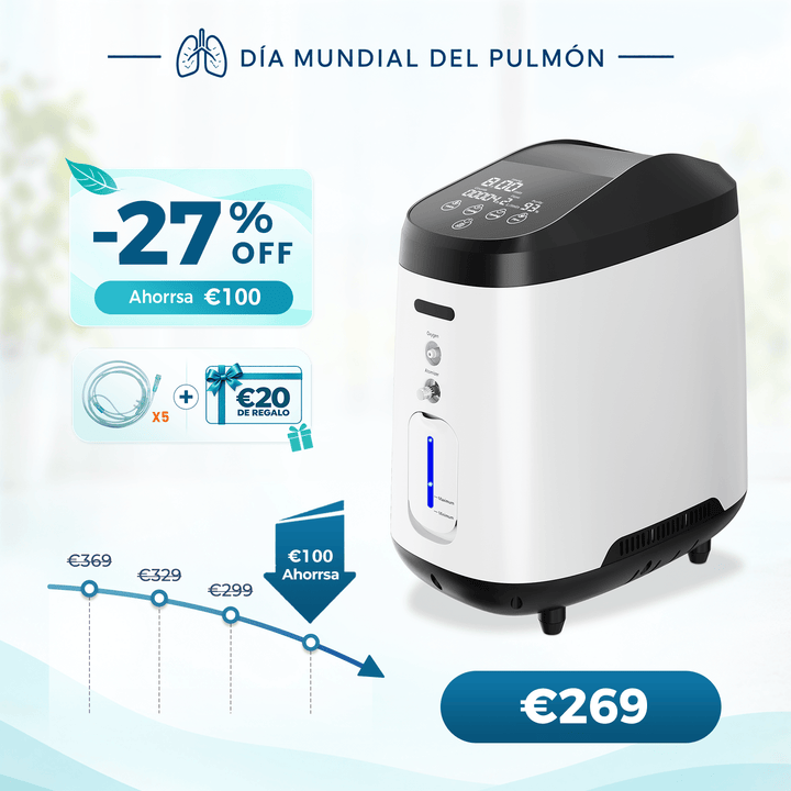 Concentrador de oxigeno doméstico VARON VH-2 |  1-7 niveles (ajustable), funcionamiento 24 h, homologación CE