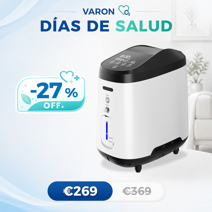 Concentrador de oxigeno doméstico VARON VH-2 |  1-7 niveles (ajustable), funcionamiento 24 h, homologación CE