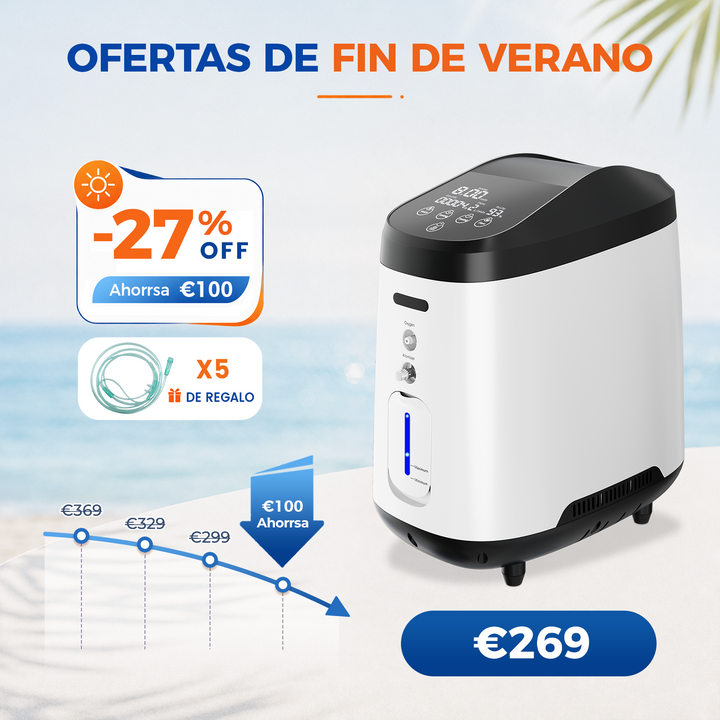 Concentrador de oxigeno doméstico VARON VH-2 |  1-7 niveles (ajustable), funcionamiento 24 h, homologación CE