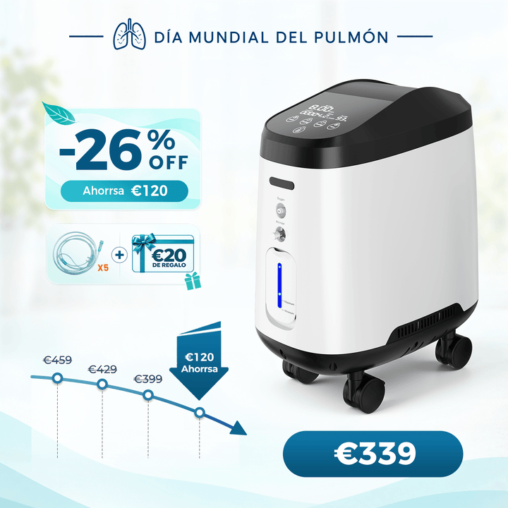 Concentrador de oxigeno doméstico VARON VH-2 PRO |  1-9 niveles (ajustable), funcionamiento 24 h, homologación CE