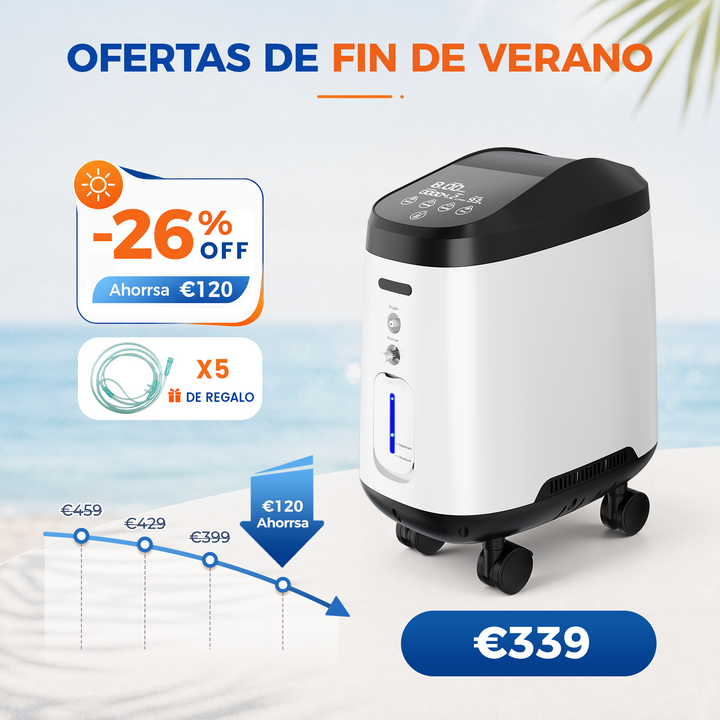 Concentrador de oxigeno doméstico VARON VH-2 PRO |  1-9 niveles (ajustable), funcionamiento 24 h, homologación CE