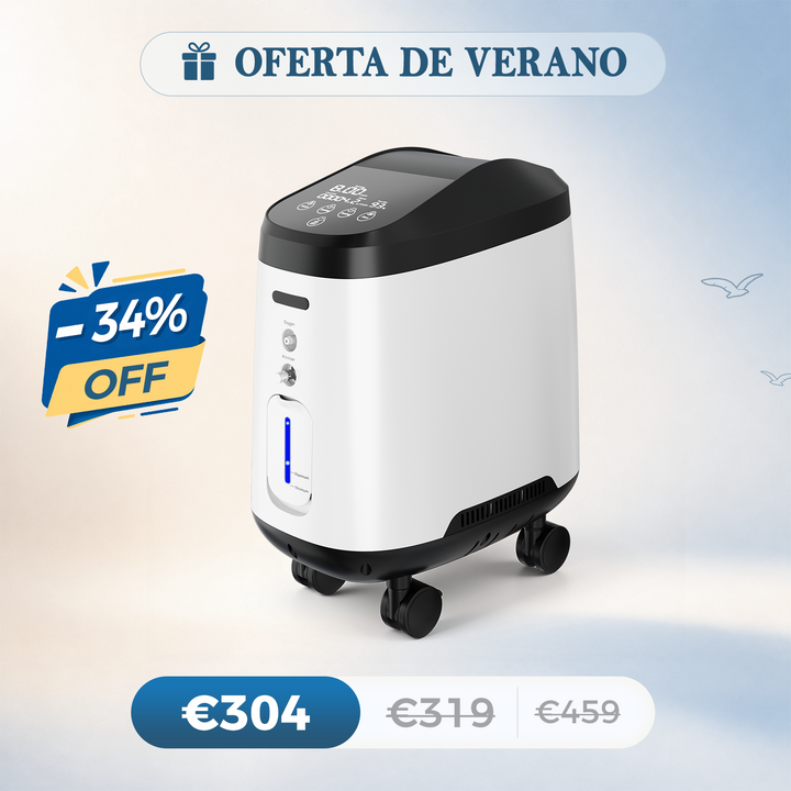 Concentrador de oxigeno doméstico VARON VH-2 PRO |  1-9 niveles (ajustable), funcionamiento 24 h, homologación CE