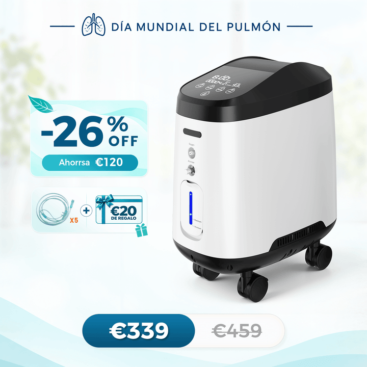 Concentrador de oxigeno doméstico VARON VH-2 PRO |  1-9 niveles (ajustable), funcionamiento 24 h, homologación CE