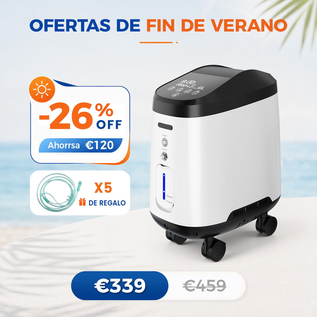 Concentrador de oxigeno doméstico VARON VH-2 PRO |  1-9 niveles (ajustable), funcionamiento 24 h, homologación CE